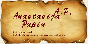 Anastasija Pupin vizit kartica